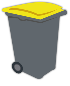 Poubelle couvercle jaune