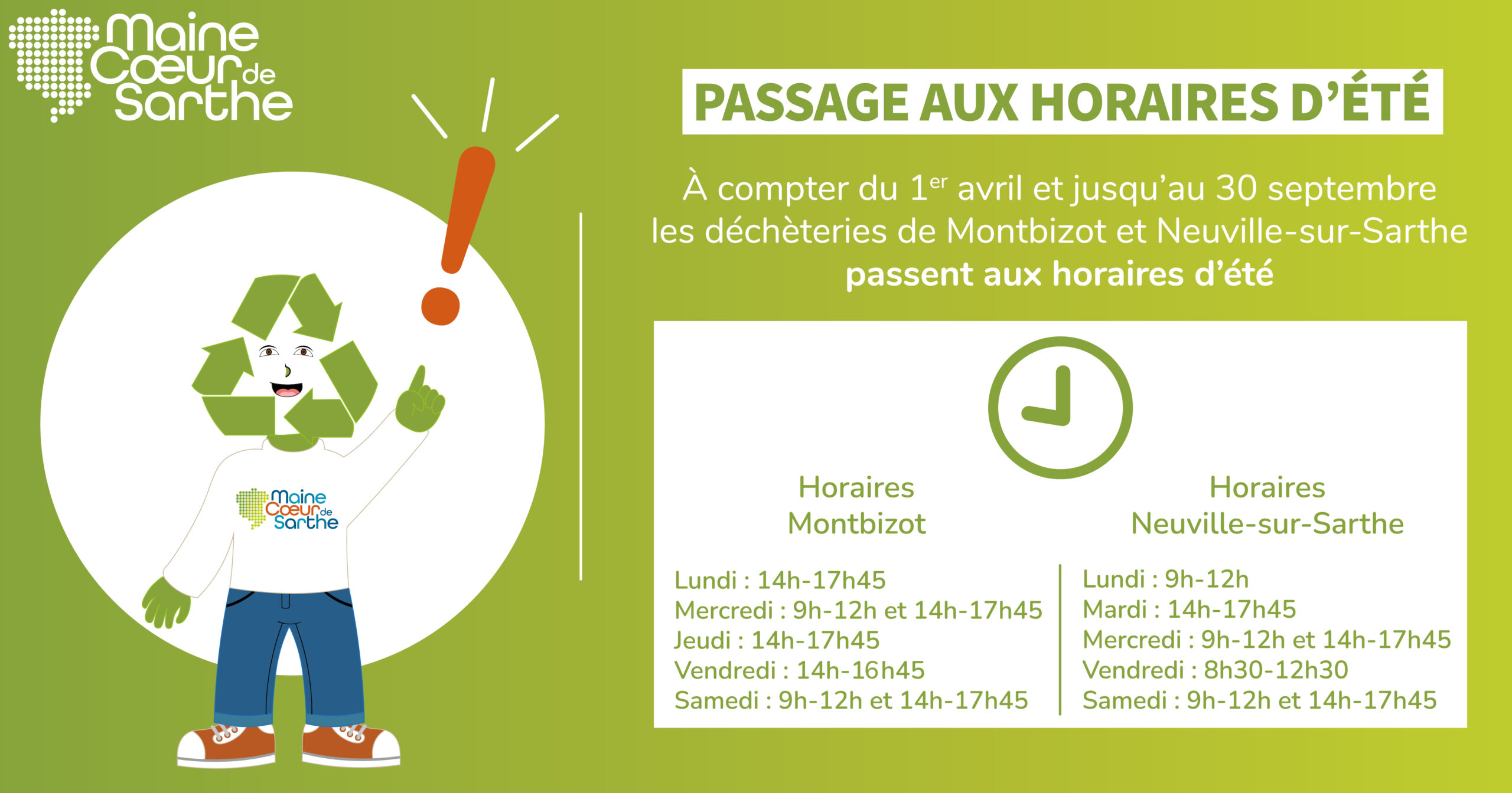 Horaires d'été