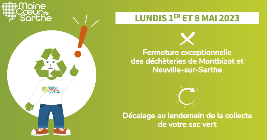 Fermeture exceptionnelle 1er et 8 mai
